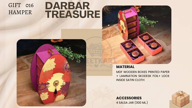 MDF wooden hamper boxes finished in printed paper, for weddings and premium gifting