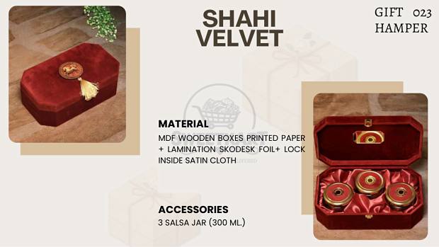 Shahi Velvet — MDF wooden hamper box