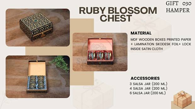 Ruby Blossom Chest — MDF wooden hamper box
