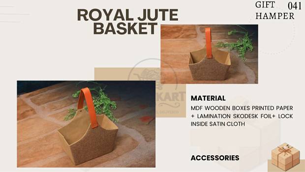 Royal Jute Basket — MDF wooden hamper box