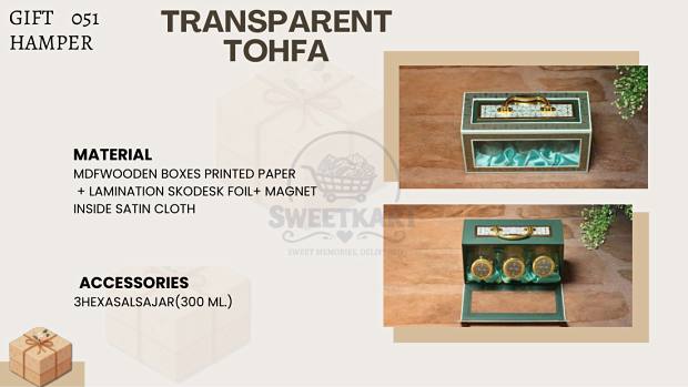 Transparent Tohfa — MDF wooden hamper box